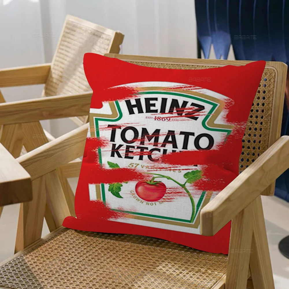 Cute Ins Tomato Ketchup Cushion Cover Car Throw Pillow Case For Sofa Car Christmas Gift 40x40cm 45x45cm