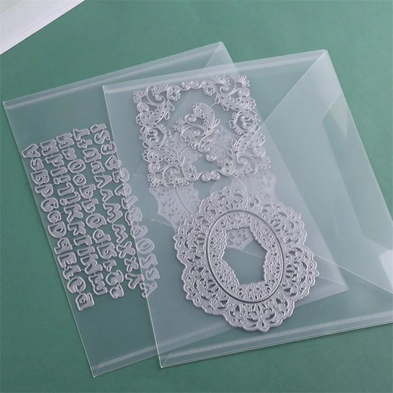 10pcs/set Plastic Storage Envelopes Transparent Pockets Folder Bags for Die Cut Stamps Sticker Cardstock DIY Supplies Collection