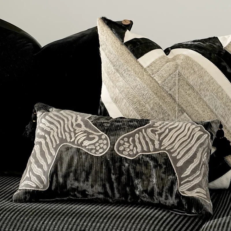 Zebra Pillows Modern Black Gray Cushion Case Luxury Simple Decorative Pillow Cover For Sofa Chair Fashion Home Decorations