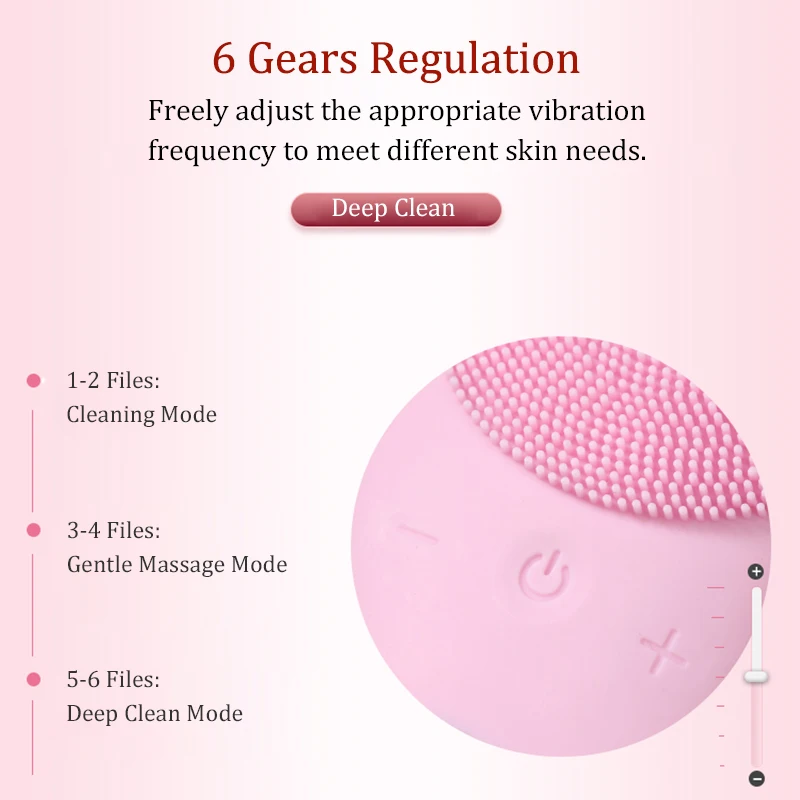 Electric Facial Cleansing Brush Deep Cleaning Face Ultrasonic Silicone Beauty Eye Massage Face Cleansing Instrument USB Charger