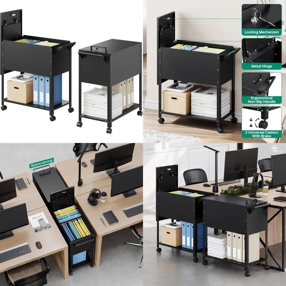 خزانة ملفات دوارة محمولة مع قفل - رسالة قابلة للتعديل/A4/F4/عربة مجلد ملفات متنقلة بحجم قانوني