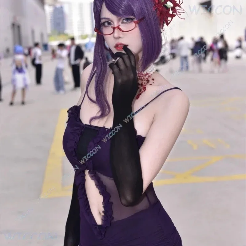 ساي. فستان Tok yoGh oul Rize Kamishiro التنكري باللون الأرجواني متوفر في المخزون لعبة الرسوم المتحركة زي الشخصية قاعة الاختراق المزدوجة #3