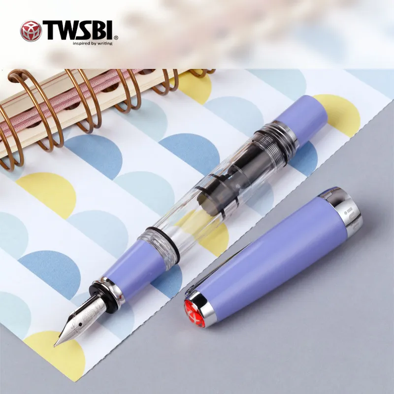 Limitowana edycja TWSBI Diamond 580 Mini Edition, lawendowo-fioletowy zestaw długopisów wiecznych w pudełku prezentowym, idealny prezent dla dziewczyn na wiosnę, do pisania i jako prezent biznesowy. — zdjęcie produktu 2
