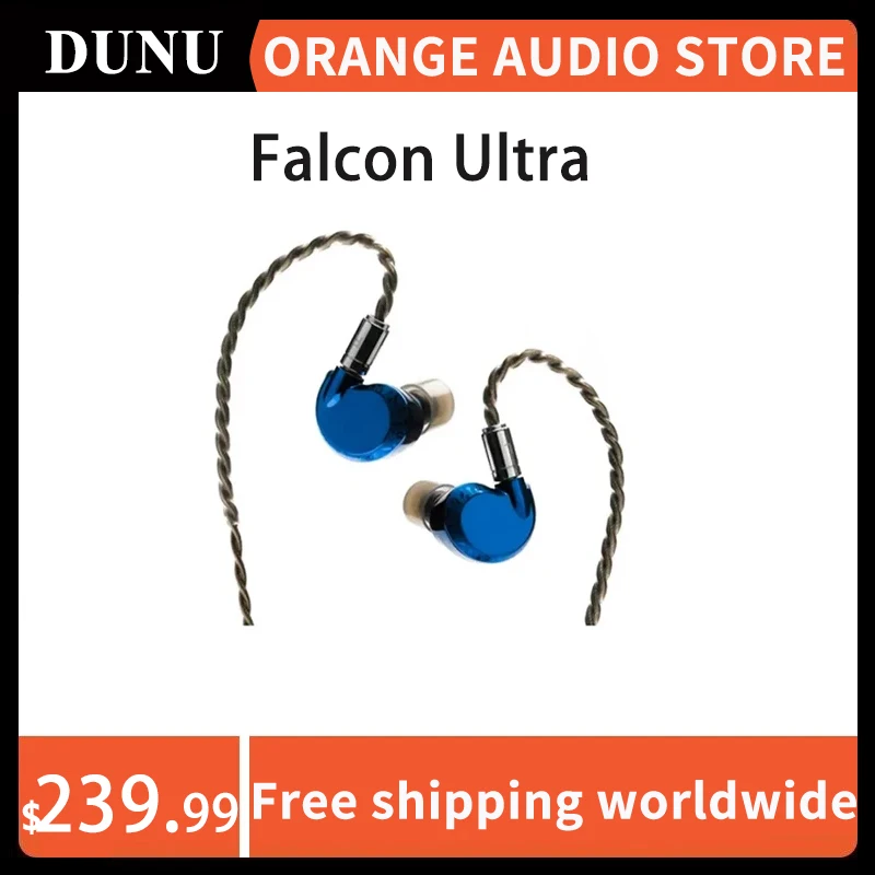 

DUNU Falcon Ultra Dynamic Driver Earphone In Ear Monitors Klein Blue Hi-res Music Headphone Bass Earbuds with MMCX HiFi Cable