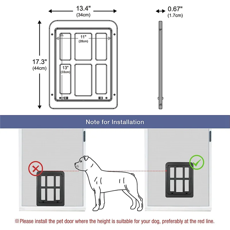 Pet Flap สําหรับ Fly Screen Dog Flap พร้อมแม่เหล็ก Cats Flap Fly Screen Door ติดตั้งง่ายสําหรับแมว/สุนัข