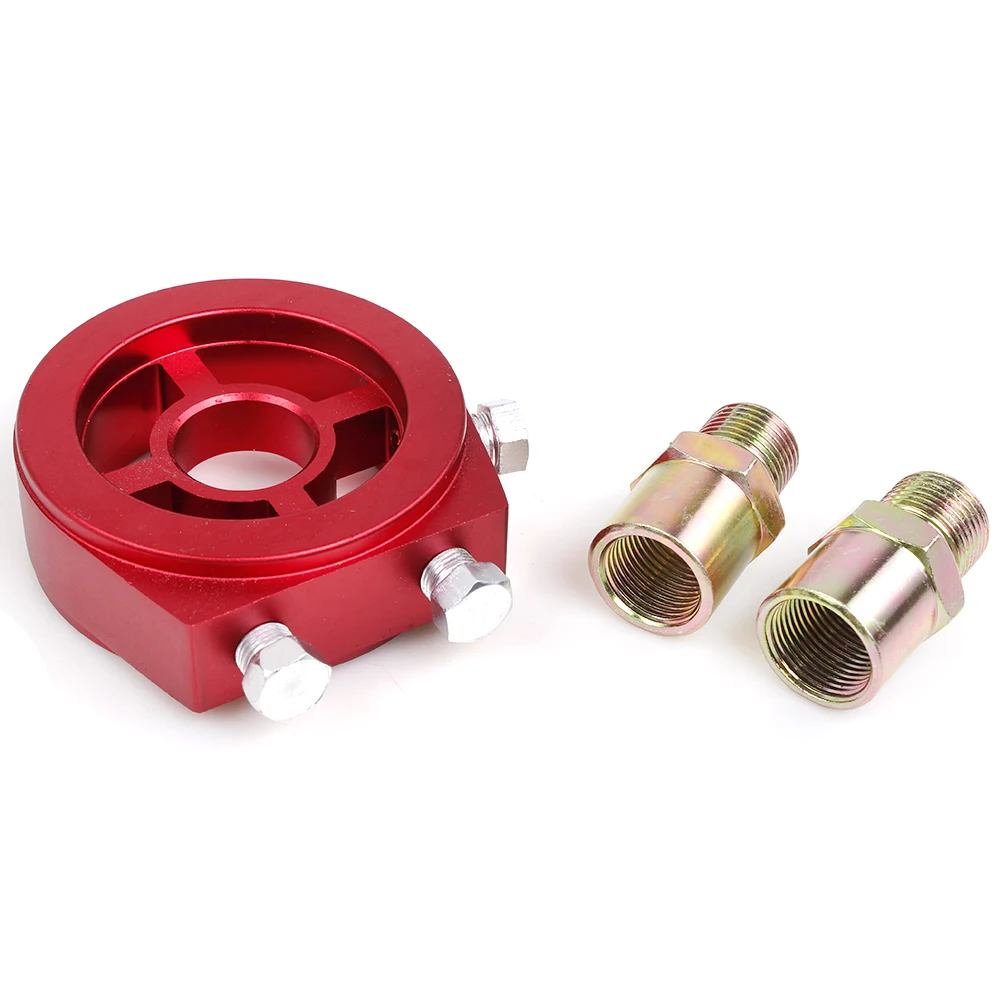 RASTP-Kit adattatore piastra sandwich dispositivo di raffreddamento filtro olio universale in alluminio Adattatore olio Colore blu rosso viola argento RS-OSA007