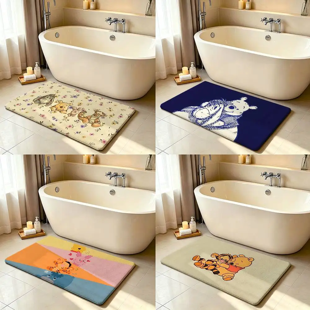 Cute Anime-W-winnie-the P-Pooh-S And-TiggerS Classic Carpet Bathroom Anti-slip Mat Door Mat Home Decoration Mat Entrance DoorMat