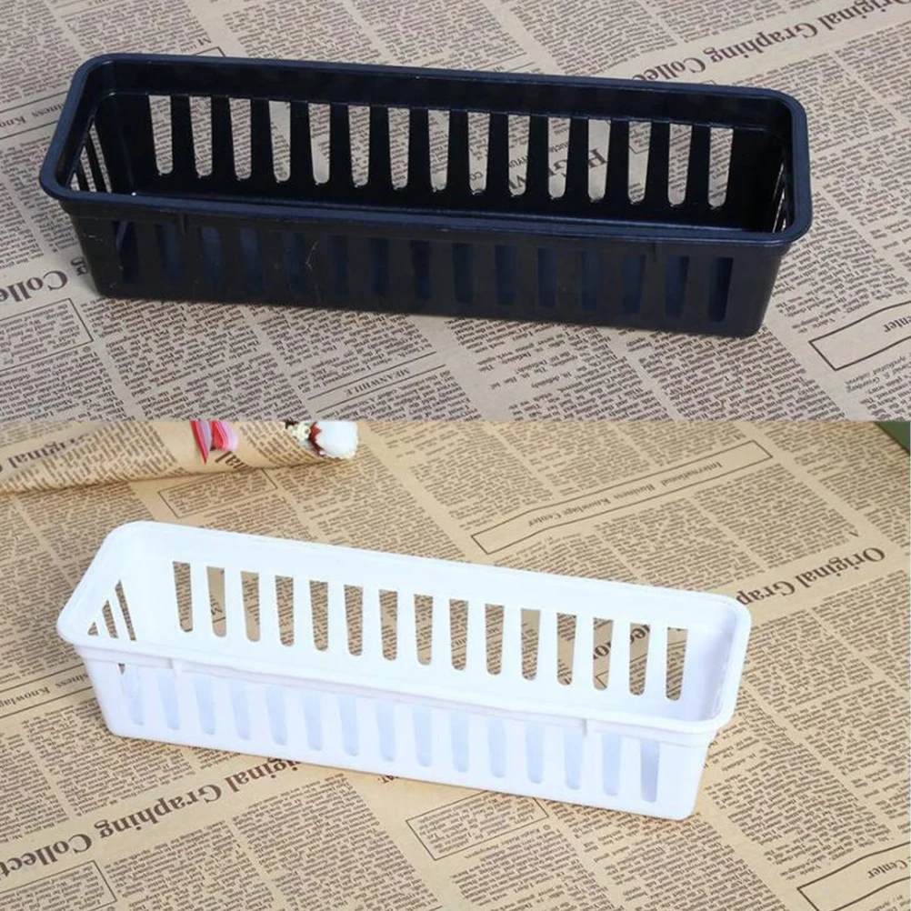 

6 Pcs Plastic Storage Boxes Foldable Hollow Out Organizer Rectangular Baskets Trays Kitchen Bedroom Bathroom Office Garages