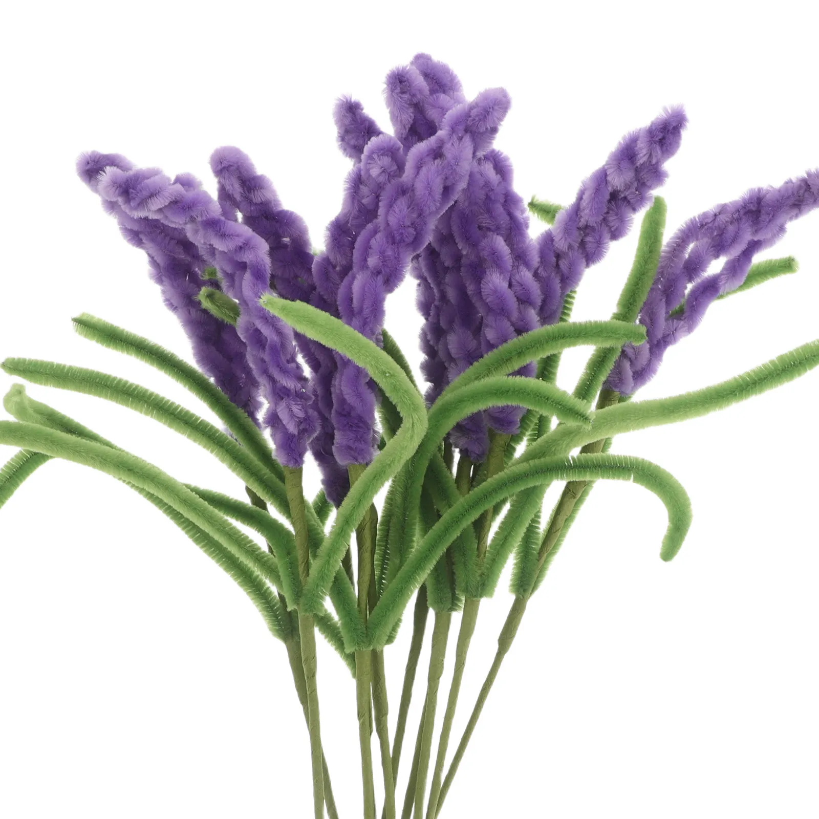 10Pcs Lavender Faux Flower Stems Purple Pipe Cleaner Craft Artificial Simulation Lavender Branches Wedding Party Centerpiece view 4