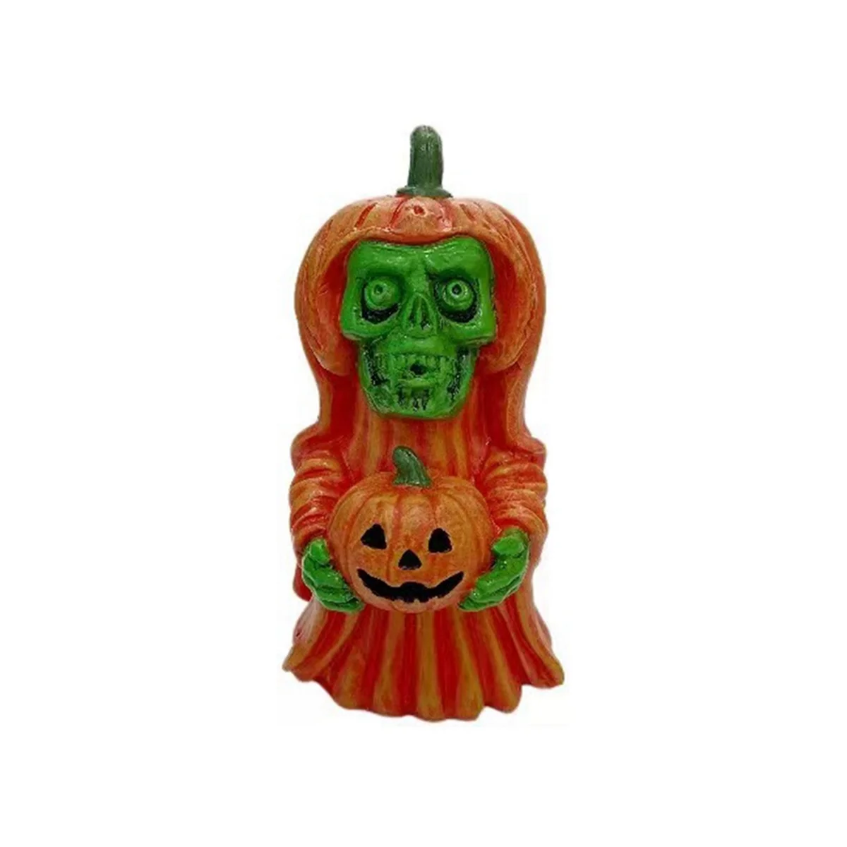 Pumpkin Skull Decoration Skeleton Figurines Cool Statue Skull Halloween Skull Horrible Ornaments for Home Decor A