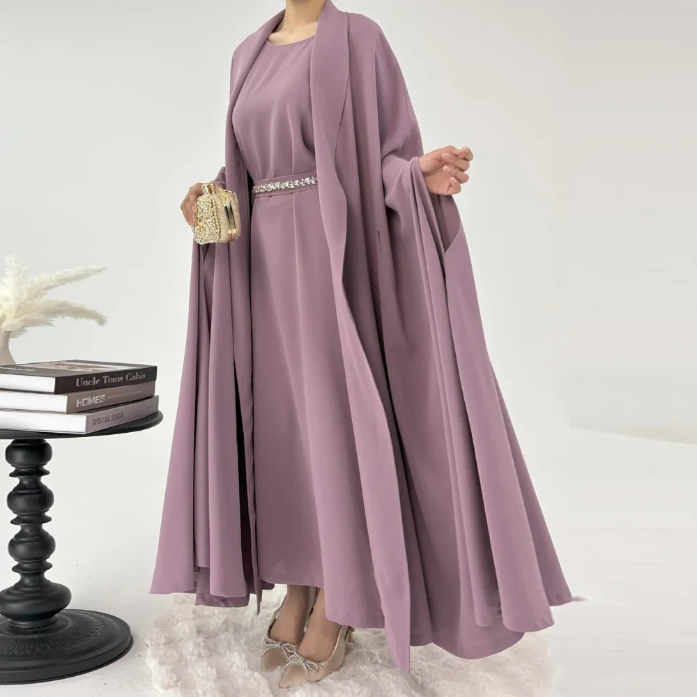 Ramadan Muslim Abaya Kleid Elegante Islam Sets Dubai Lange Frau Abendkleider Marokkanischen Kaftan Kebaya Femme Robe Kimono Jalabiya