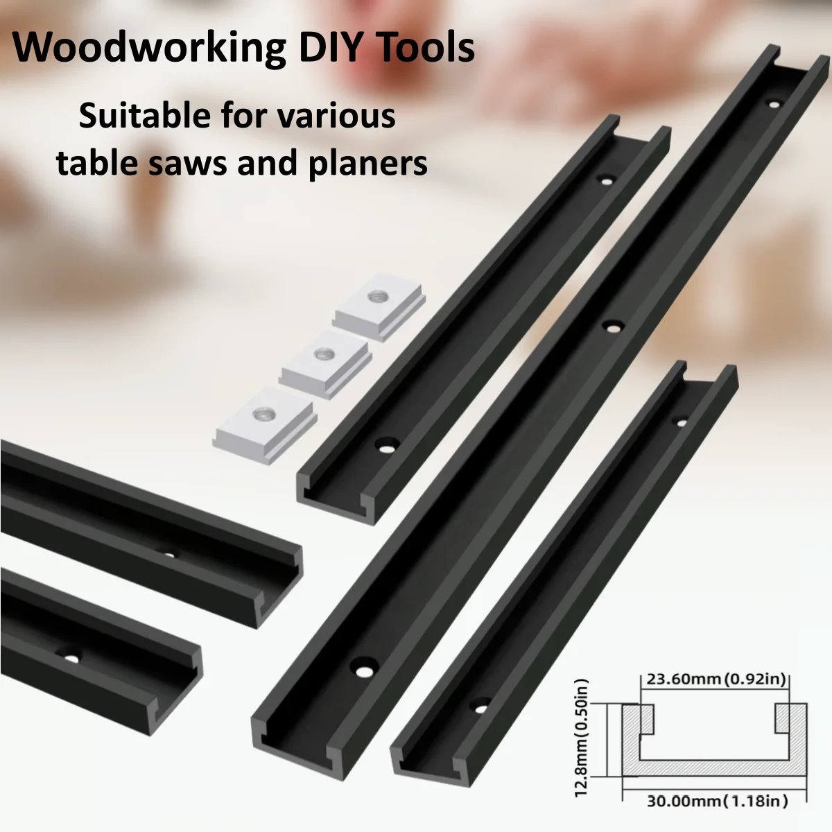 2pc 300-800mm T30 T-track Slot Miter Track Jig Alat Pertukangan Kayu DIY Miter Gauge Guide Chute untuk Meja Gergaji Router