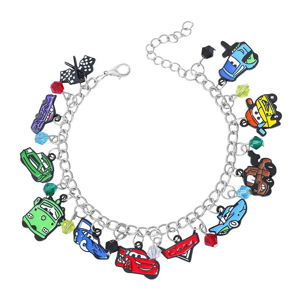 Fashion Hot Selling Cartoon Anime Cars Bracelet Fashion DIY Alloy Oil Drop Pendant Bracelet Accessories