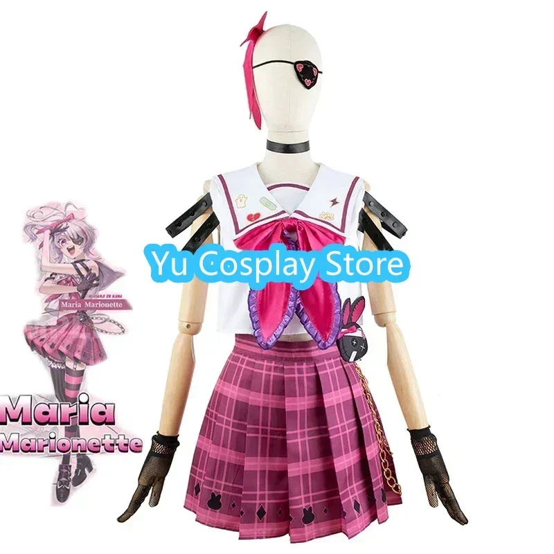 

Yu-Cosplay Maria Marionette Cosplay Costume Women Cute Sailor Dress Suit Top Skirts Halloween Party Uniforms Vtuber Cosplay