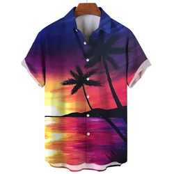 Summer Animal Crane Men Hawaiian Shirt 3d Plant Shirt For Men Flower Print Plus Size Hawaiian Shirts Beach Flower Shirt 6xl