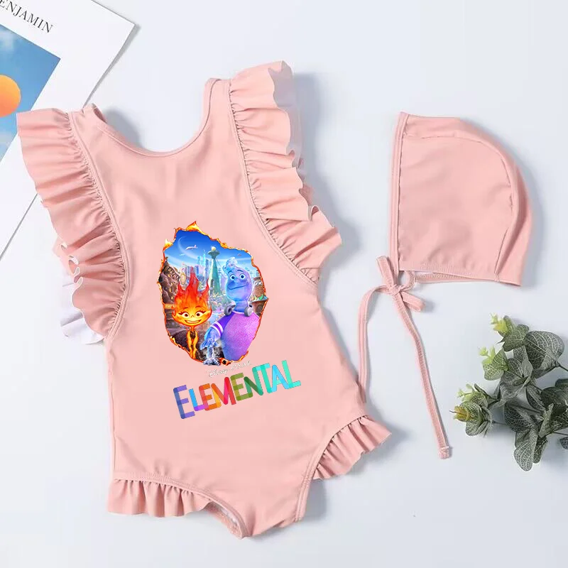 Costume da bagno per bambini del fumetto elementare costume da bagno estivo costume da bagno per bambini i bambini indossano un pezzo Bikini costume da bagno abiti senza maniche