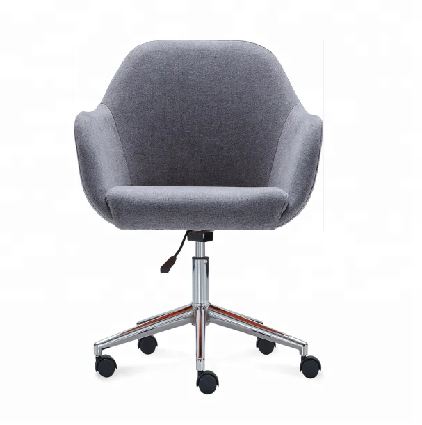 

Modern Velvet Desk Chair with Curved Backrest Moveable and Adjustable Swivel Armchair Fabric Office Chair
