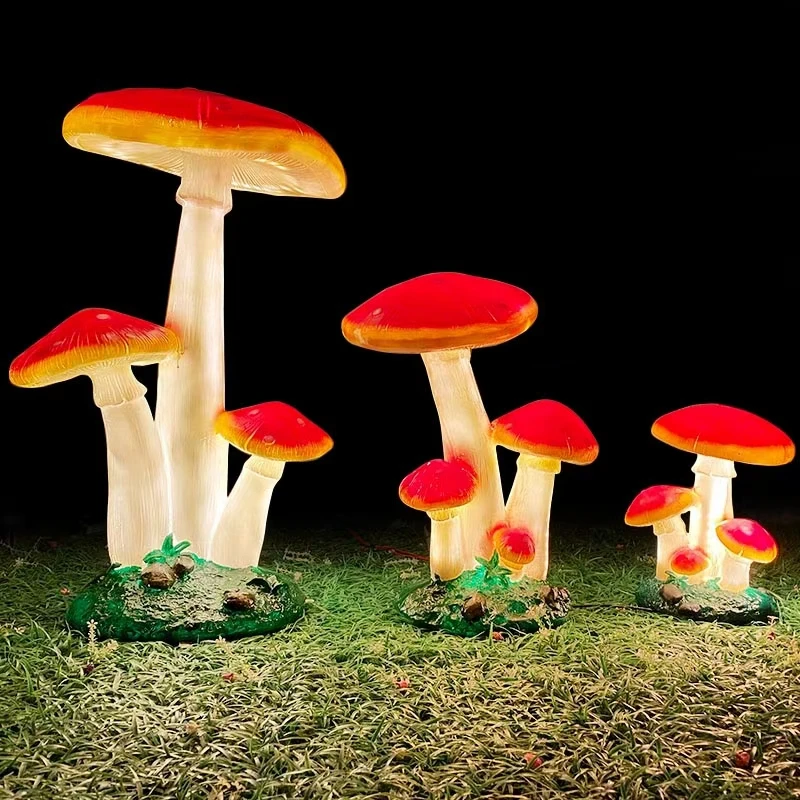 

Luminous Mushroom Motif Light for Garden Lawn Landscape Lamps Patio Pathway Colour Mushroom Decorative Lightings