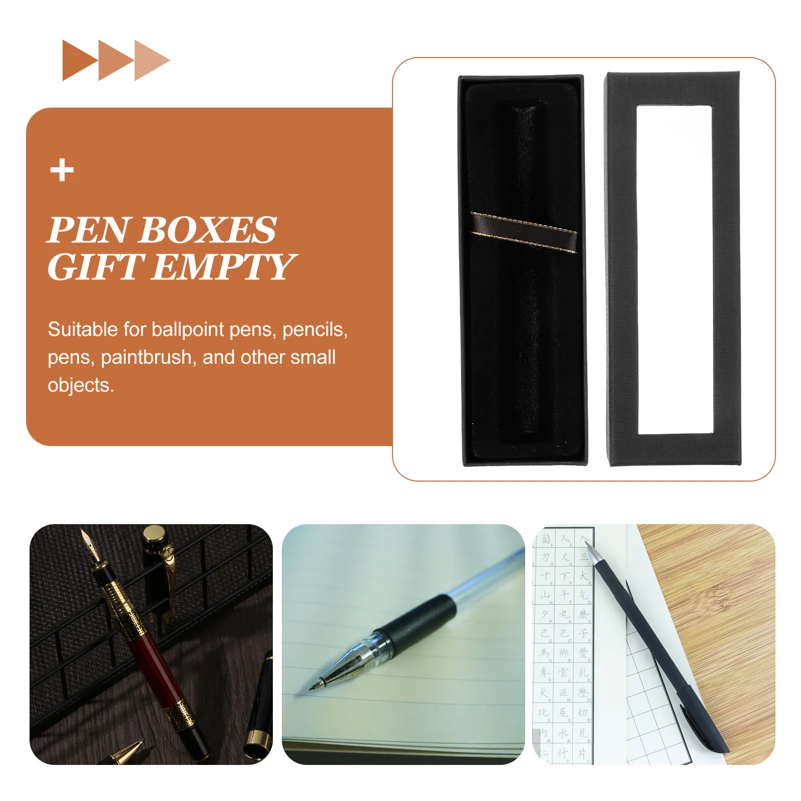 

2pcs Paper Silk Pen Case Boxes Empty Portable Organizer For Pens Pencils Paintbrushes Display Storage Packing Gift Kids Students