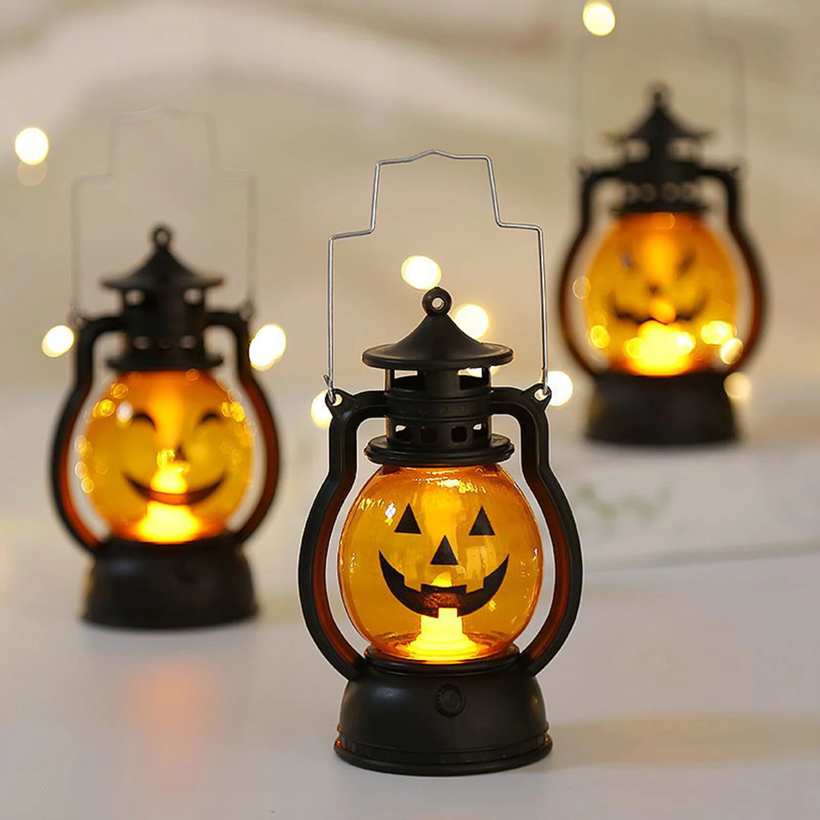 

Halloween Pumpkin Lamp Ghost Lamp Horror Candle LED Lamp Retro Small Oil Lamp Horror Props Halloween Decorations For Home