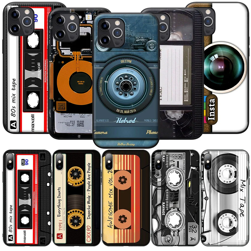 SK135 Retro Camera Vintage Cassette Tape Phone Soft Case for Samsung Galaxy S20 S21 S22 S23 S24 Fe Plus Ultra Lite