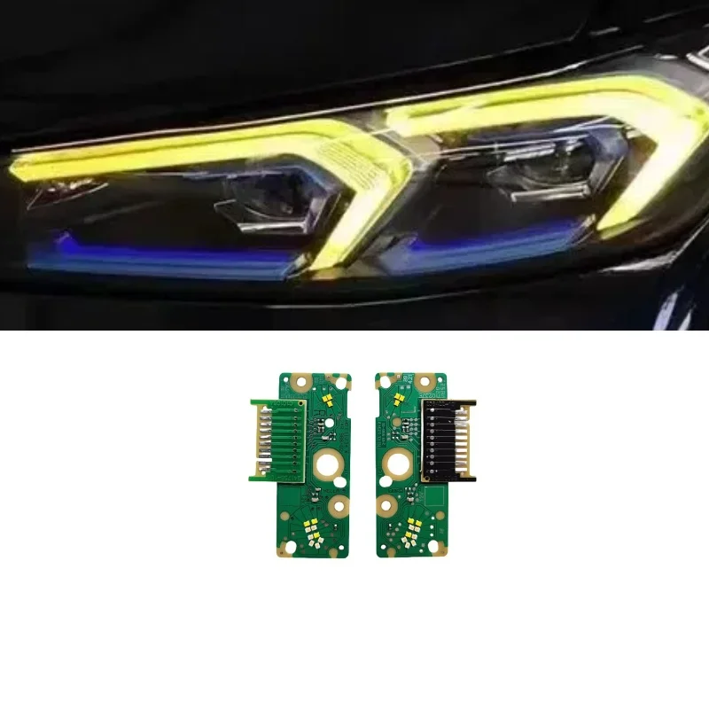 Yellow Blue Headlight LED DRL Modules Board Set for BMW 3 Series G20 G21 G28 LCI Euro 2023+ Control Module Daytime Running Light