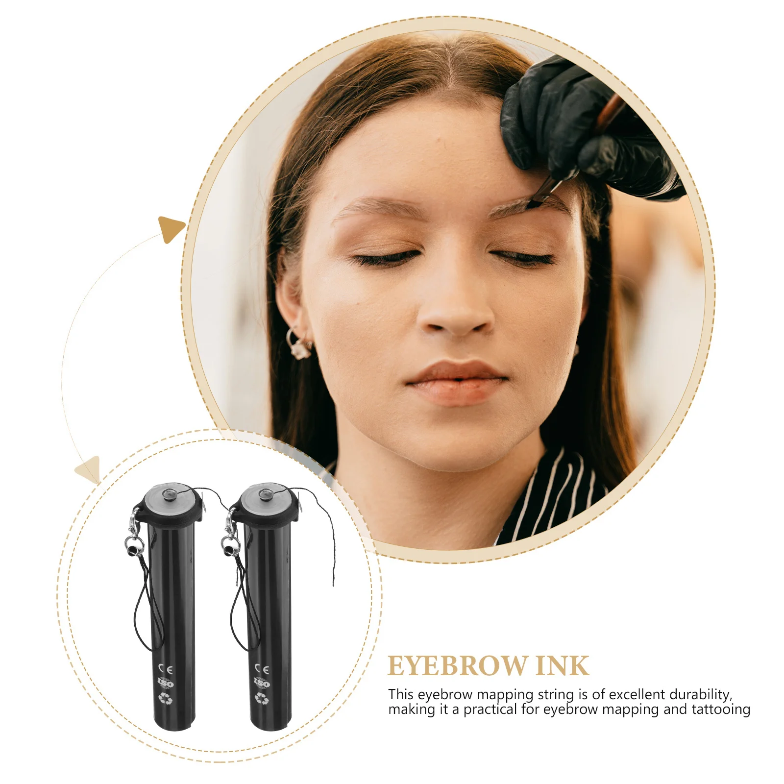 

2Pcs Eyebrow Mapping String Portable Clear Tube Precise Brow Line Tattoo Ruler Shaper Threading Drawing Brow Measuring Tool