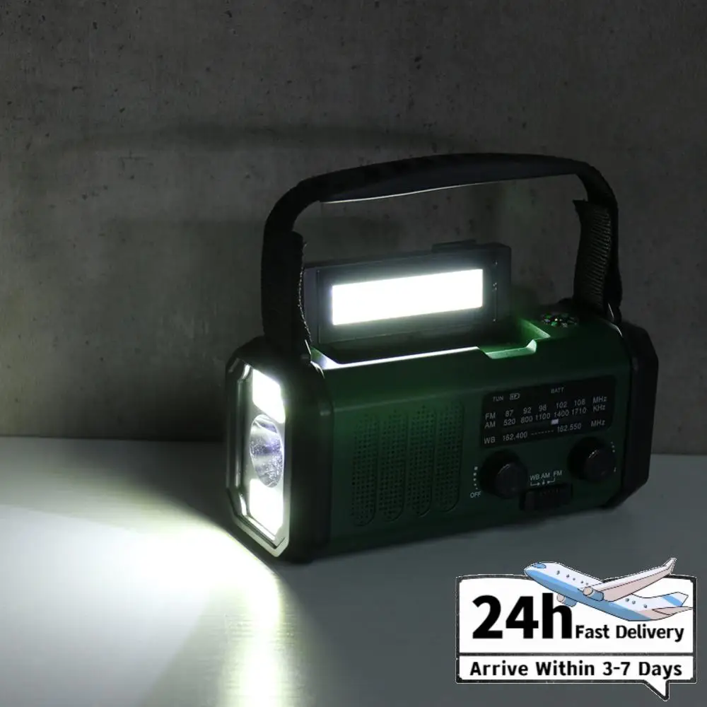 

Светодиодный аварийный фонарь-пауэрбанк с функцией чтения, 10000 мАч, солнечная зарядка, радиоприемник, зарядка Type-C, солнечное аварийное радио с компасом