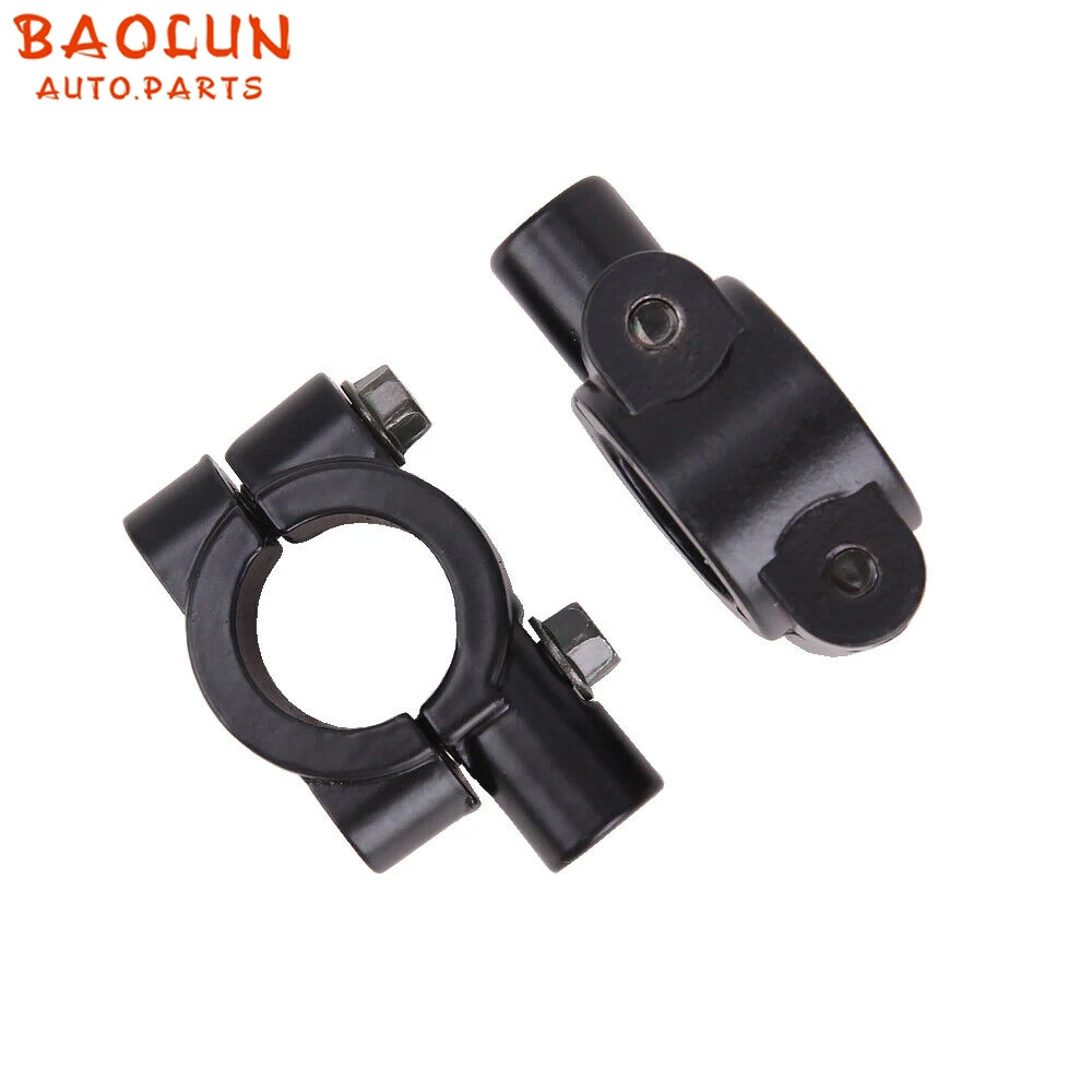 22mm 25mm Handlebar Bracket Clamp M8 M10 Thread Motorcycle Mirror Mount Clamp Rear View Mirror Holder Adapter Silver/Black