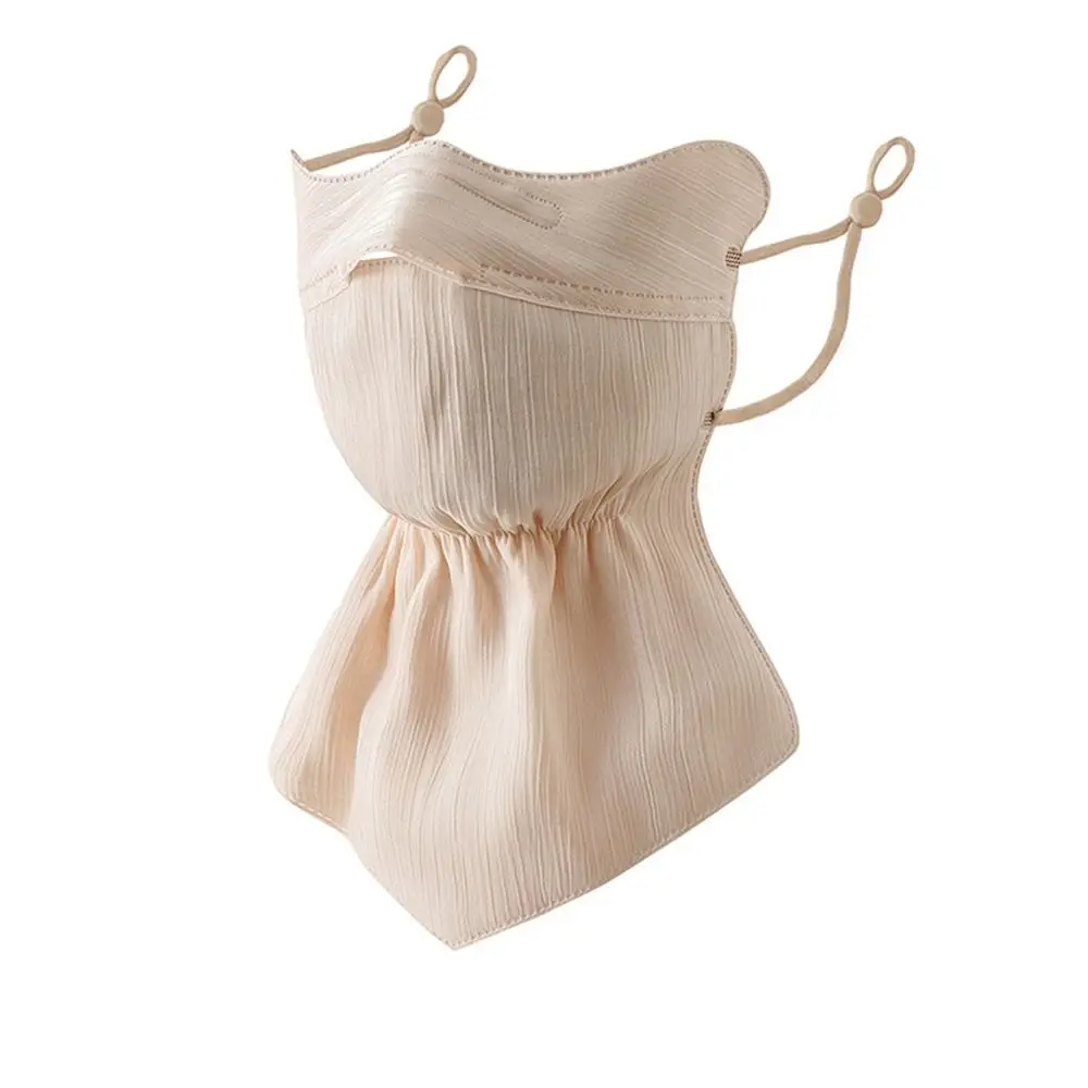 Fashion Anti-UV Ice Silk Mask Quick Drying Breathable Sunscreen Mask Bandana UPF50+ Neck Protection Hanging Ear Scarf for Women