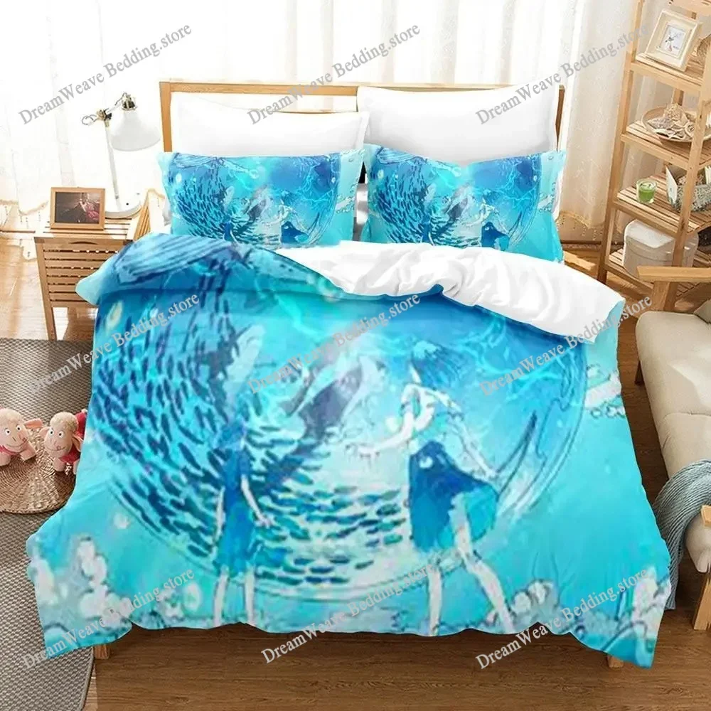 Deji Meets Girl Luxury Bedding Set Japan Anime Cartoon Duvet Cover Set Comforter Bedspread Twin Single Size Printed Home Textile