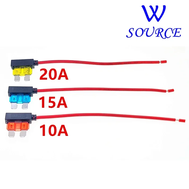 

12V 5A 10A 15A 20A Car Fuse Holder Add-a-circuit TAP Adapter mini Fuse Extension Cord ATM APM Blade MINI Simple Safety Device