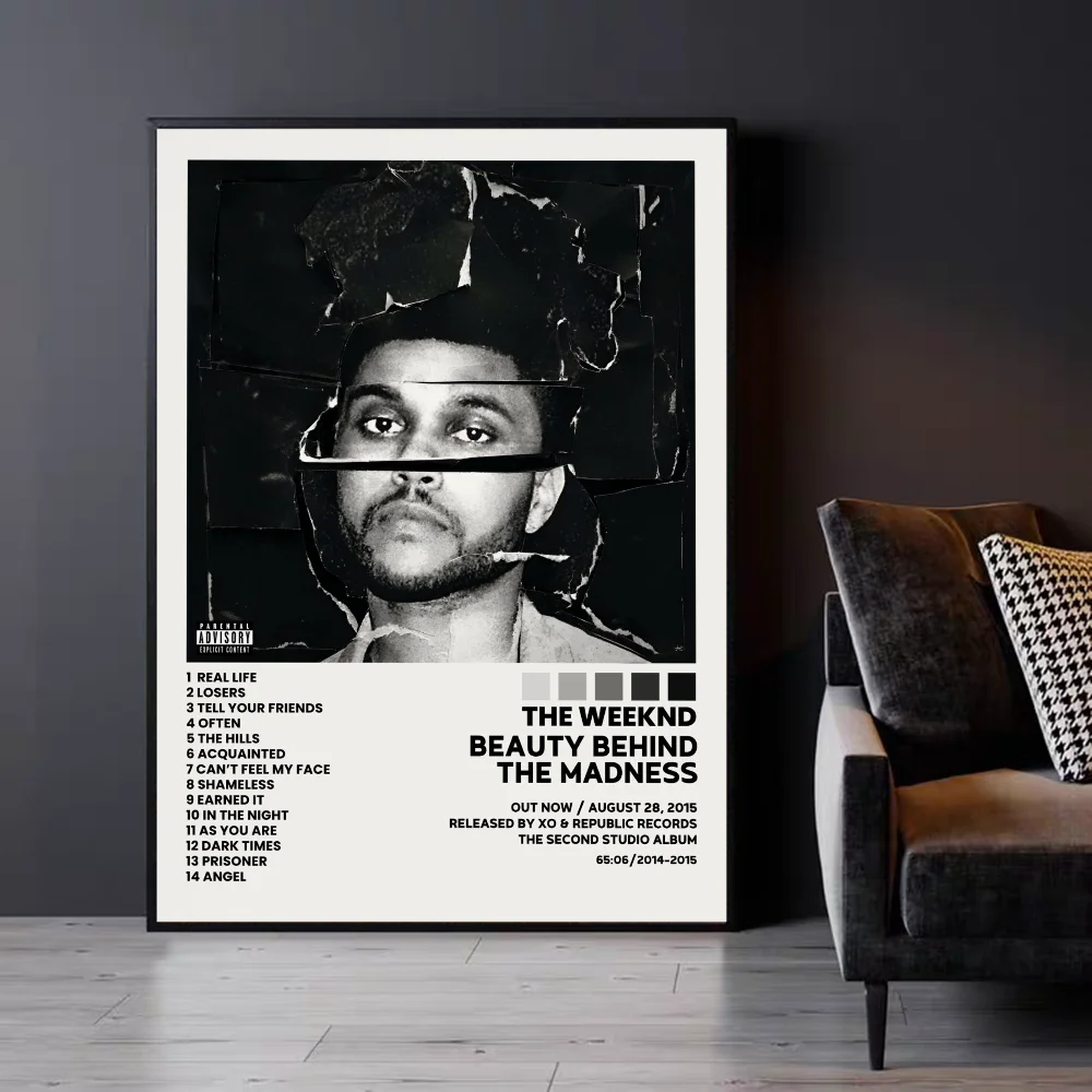 Singer The Weeknd Classic Vintage Posters Waterproof Paper Sticker Coffee House Bar Home Decor