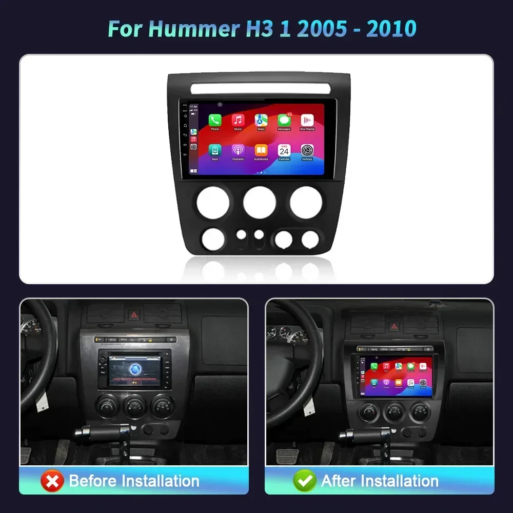 Car Radio For Hummer H3 1 2005-2010 Wireless Bluetooth Carplay Stereo Stereo Multimedia Head Unit 4G GPS Navigation Touch Screen