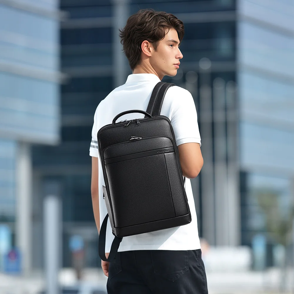 

Рюкзак мужской деловой стильный рюкзак портативный дорожный ноутбук для хранения квадратная мужская сумка из натуральной кожи