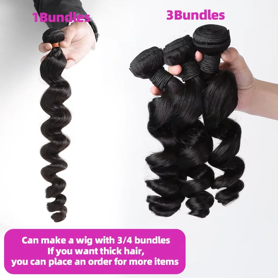 1/2/3/4/5/6 قطعة حزم شعر بشري مموج فضفاض 8-28 30 بوصة 100% شعر بشري غير معالج حزم شعر برازيلي مموج ملحقات