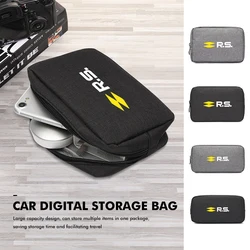 Car Data Cable Charger Portable Hard Disk Organizer Storage Bag For Renaul RS Kadjar Captur Clio Megane 2 3 4 RS Koleos Logan