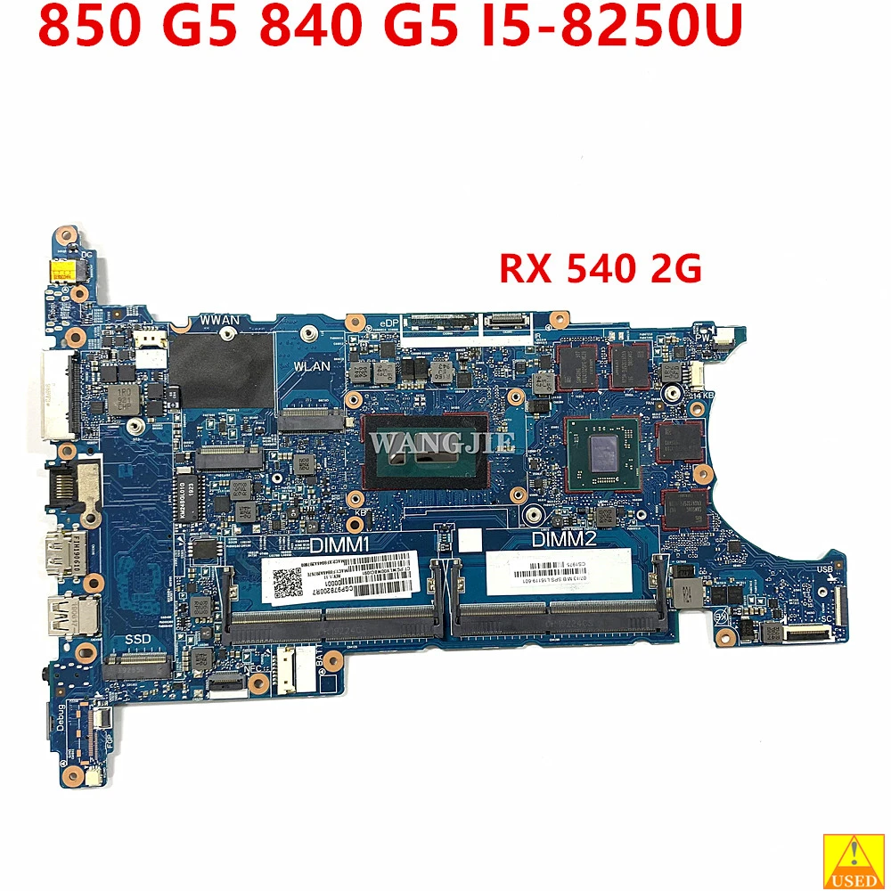 L16119-601 L16119-001 6050A2945601-MB-A01 For HP EliteBook 850 G5 840 G5 Laptop Motherboard MB I5-8250U RX 540 2G DDR4