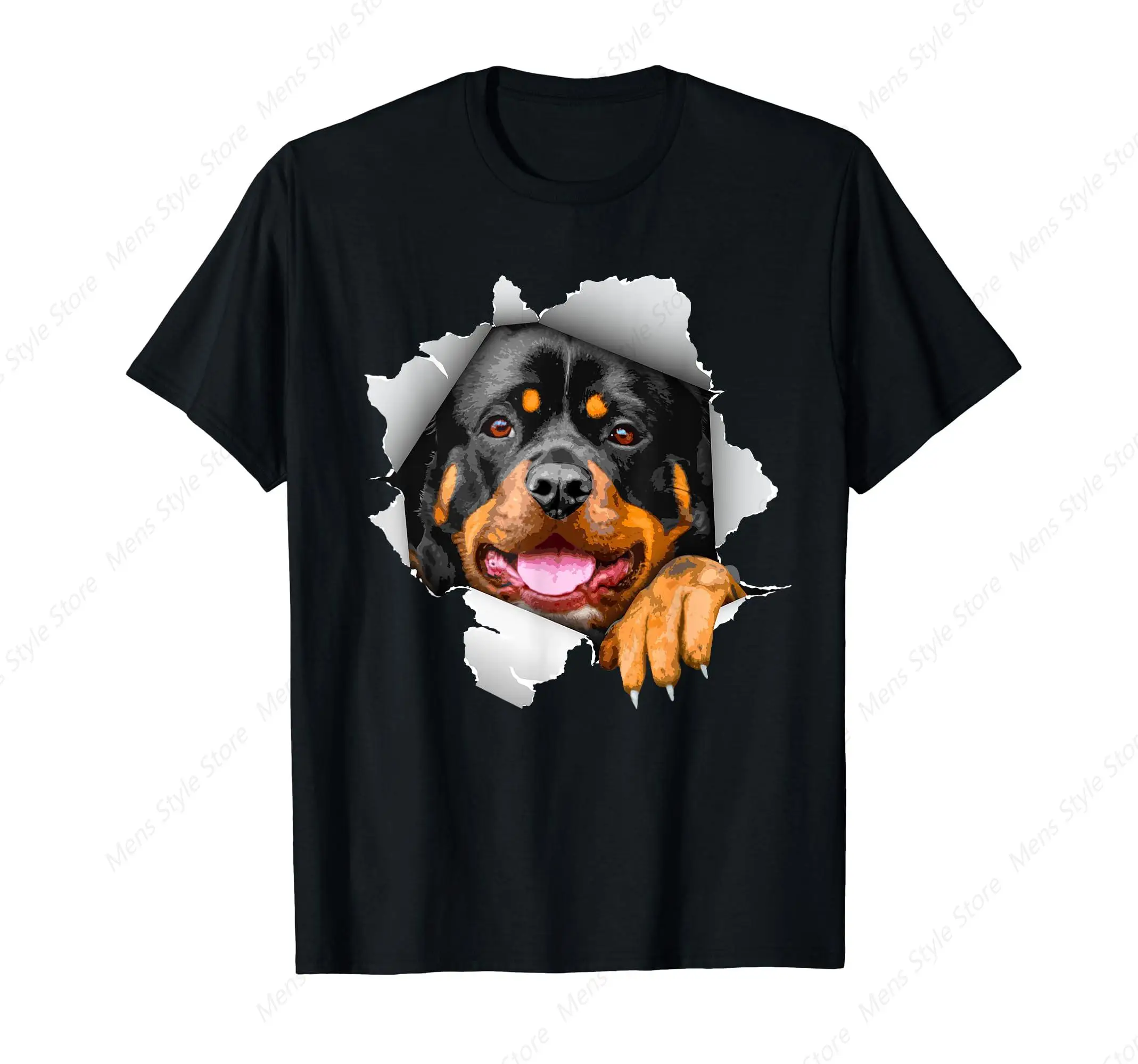 Cute Rottweiler Design T-shirt para homens e mulheres, Rottie Lover T-shirt