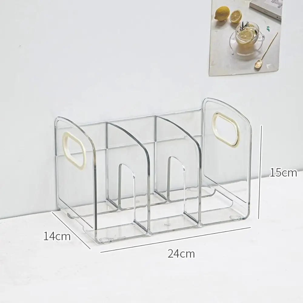 

Book Stand Save Space Handle Bookends Durable Transparent Divider Book Stand Display Simple Desk Storage Rack Magazine