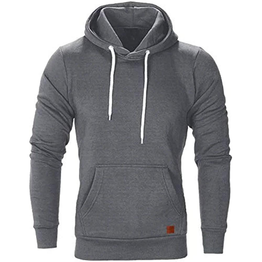 Fashion Mens Hooded Sweatshirt Long Sleeve Autumn Casual Hoodies Boy Blouse Brand Solid Sweatshirts Hoodies Male Sportswear