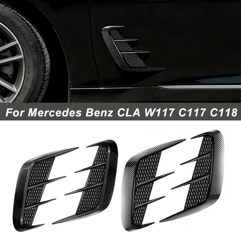 Shark Gills Side Fender Sticker Simulation Air Intake Trim For Mercedes Benz CLA W117 C117 C118 Body Accessories