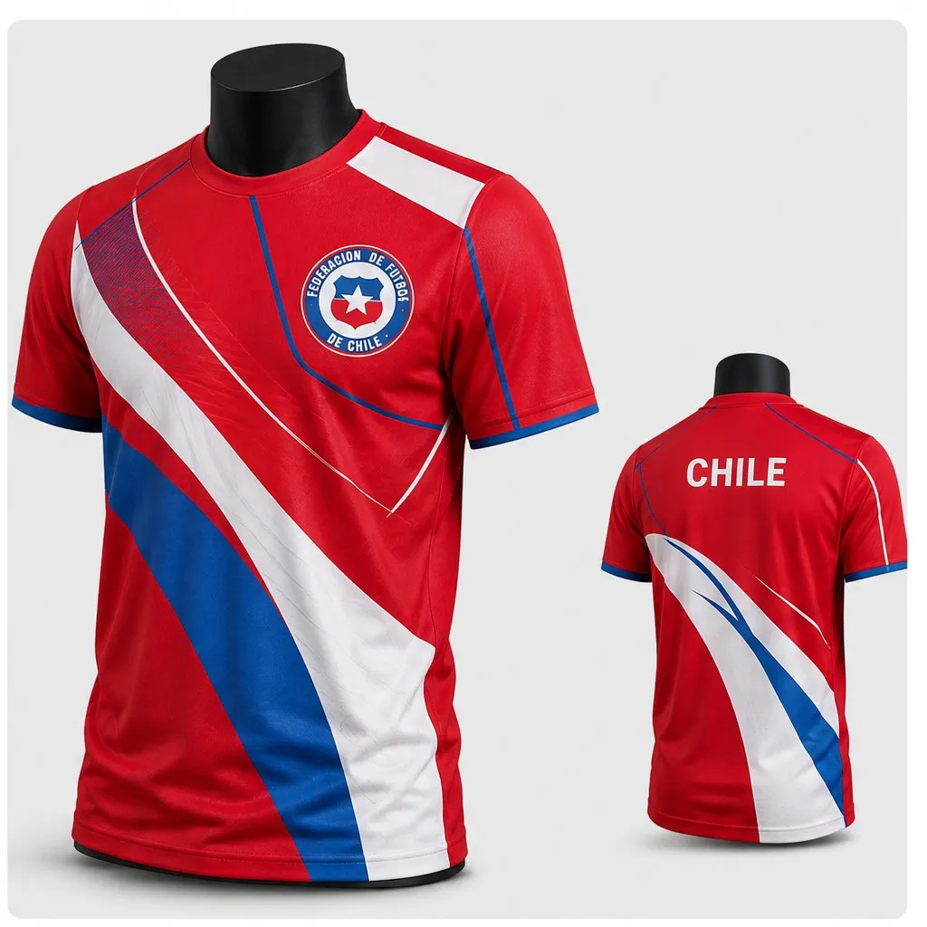 Herren Rundhals-T-Shirt Chile Sterne Wappen Grafik Kurzarm Lässiges Flaggen-Design T-Shirt Rot Weiß Blau Heritage Top Street Casual Oberteil – Detail 7