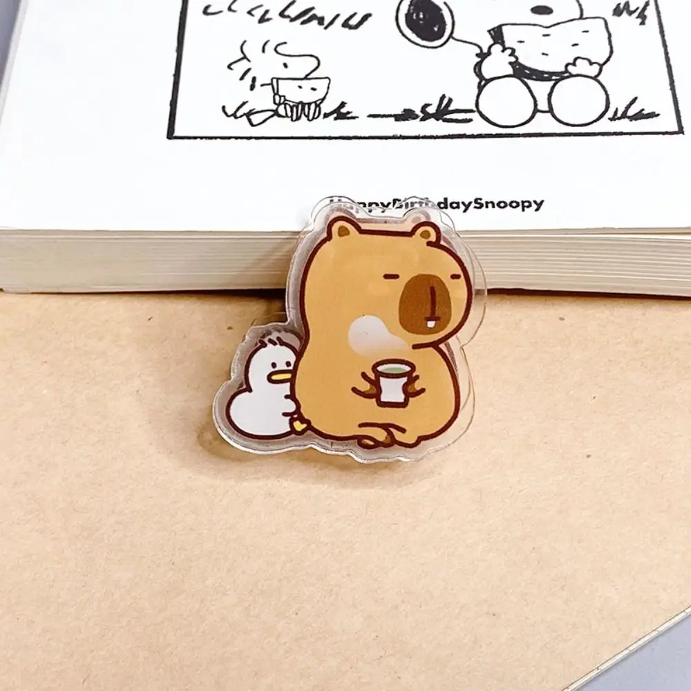 

Capybara Cartoon Memo Clip Persimmons Decorative Acrylic Paper Clip Transparent Cartoon Kawaii PP Clip Student Kids