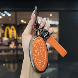 Alloy+Leather Car Key Case Key Cover Shell Fob Holder for New Kona SX2 for Hyundai IONIQ 6 New Grand Prix GN7 Car Accessories
