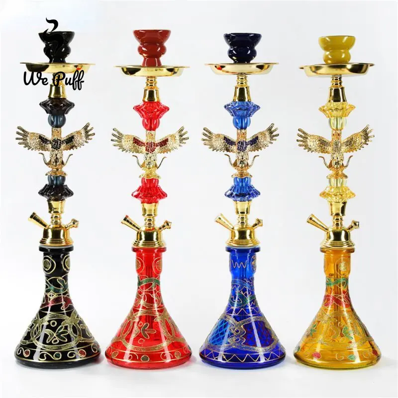 Imagem -06 - Puff-arab Eagle Hookah Conjunto com Mangueira Única Chicha Bowl Base Sheesha Fumar Completo Tubo de Relva Shisha Acessórios we