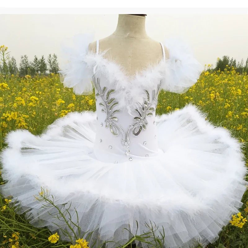 Vestido de Ballet de Lago de los cisnes blancos para niños, vestido de bailarina para niñas, tutú de rendimiento profesional, Ropa de baile para niños, nuevo