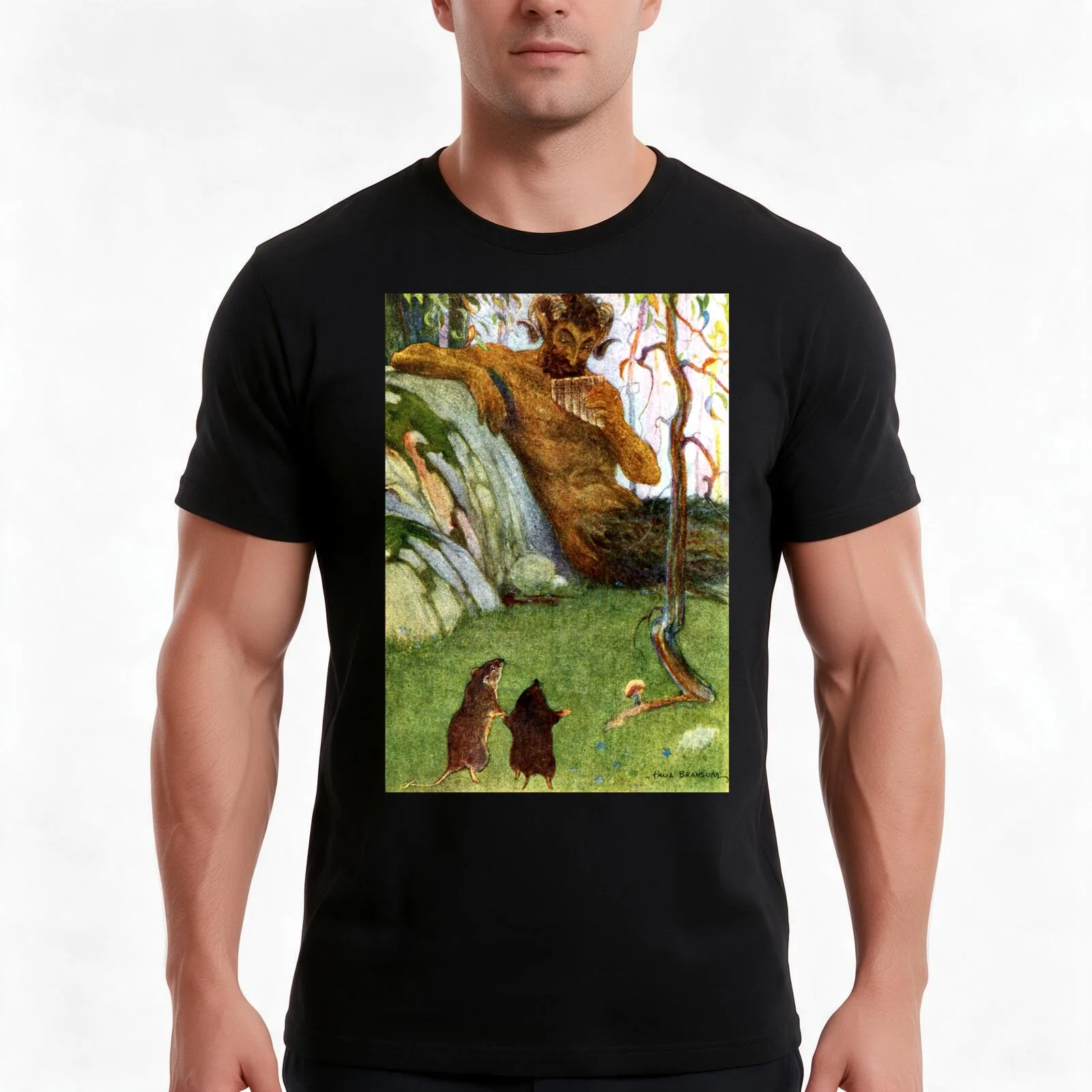 Piper at the Gates of Dawn - Paul Bransom, The Wind in the Willows T-Shirt, Summer Casual Cotton Tee, Oversized Streetwear Tops