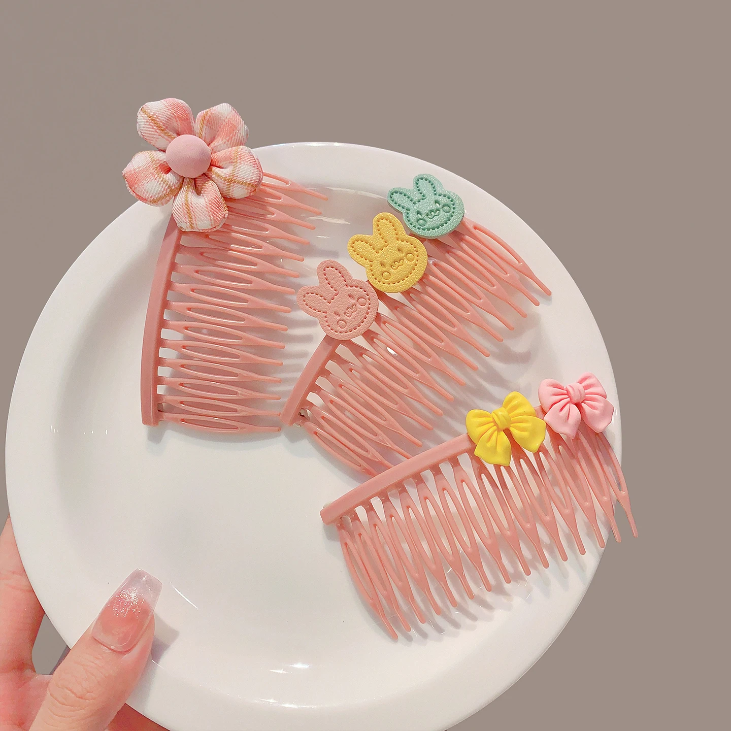 Neue modische 5-teilige Cartoon-Frucht-Tier-Blumen-Haarkamm-Clips für Mädchen, Frauen, Kinder, koreanisches Harz, schadet dem Haar nicht, Haar-Accessoires, Geschenk – Detail 6
