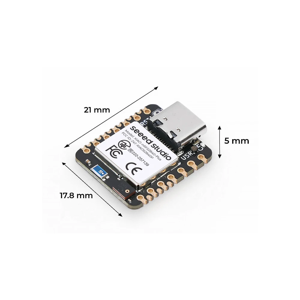 Seeed XIAO nRF52840 Sense Plus - لوحة Bluetooth 5.0 AIoT، IMU وMic، NFC، TensorFlow Lite